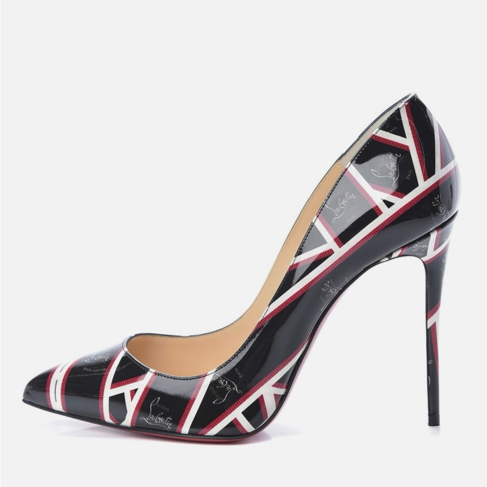 New Christian Louboutin NIB Pigalle Follies 100 Stiletto Heel Ribbon Logo Pumps